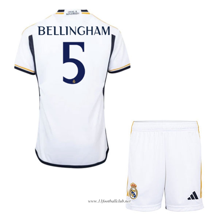 Maillot de Foot Real Madrid (BELLINGHAM #5) Enfants 2023/2024 Domicile