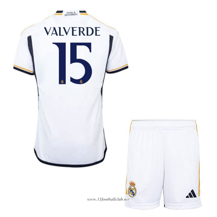 Maillot de Foot Real Madrid (VALVERDE #15) Enfants 2023/2024 Domicile