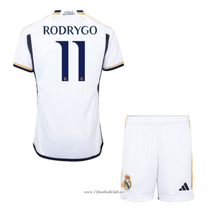 Maillot de Foot Real Madrid (RODRYGO #11) Enfants 2023/2024 Domicile
