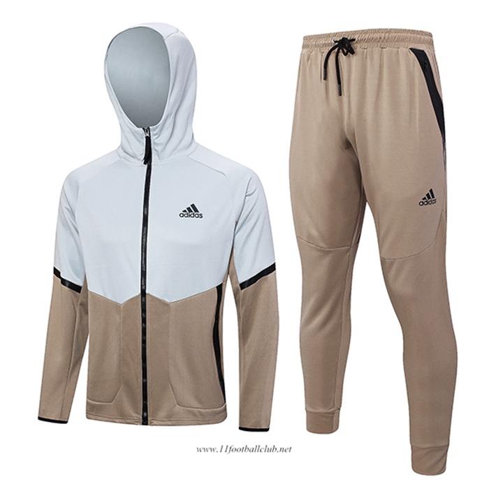 Ensemble Survetement Veste A Capuche Coupe-Vent Adidas Brune 2023/2024