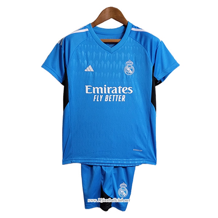 Maillot de Foot Real Madrid Enfant Gardien de But Bleu 2023/2024