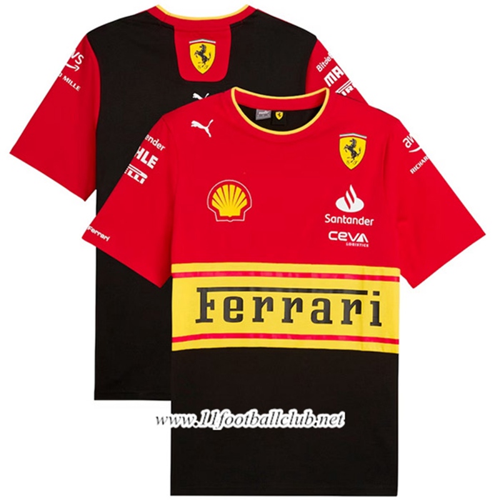 T-Shirt F1 Scuderia Ferrari Team Rouge/Noir/Jaune 2023