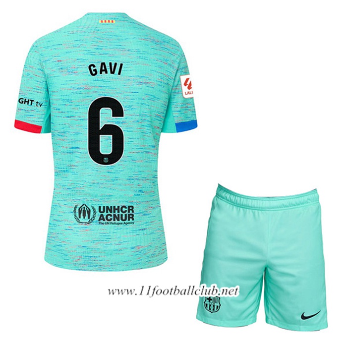 Maillot de Foot Barcelona (GAVI #6) Enfants 2023/2024 Third