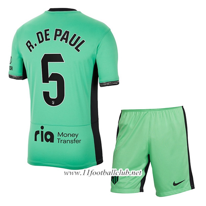 Maillot de Foot Atletico Madrid (R. DE PAUL #5) Enfants 2023/2024 Third