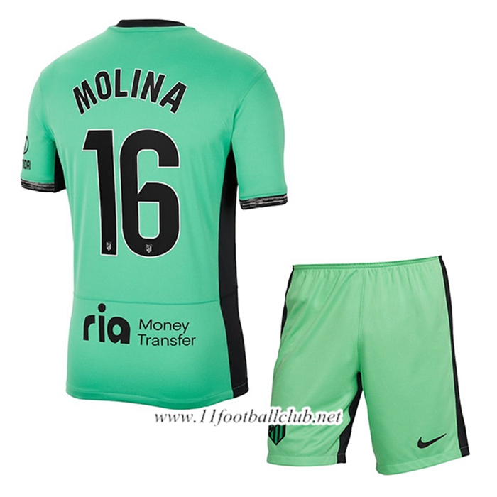 Maillot de Foot Atletico Madrid (NAHUEL MOLINA #16) Enfants 2023/2024 Third