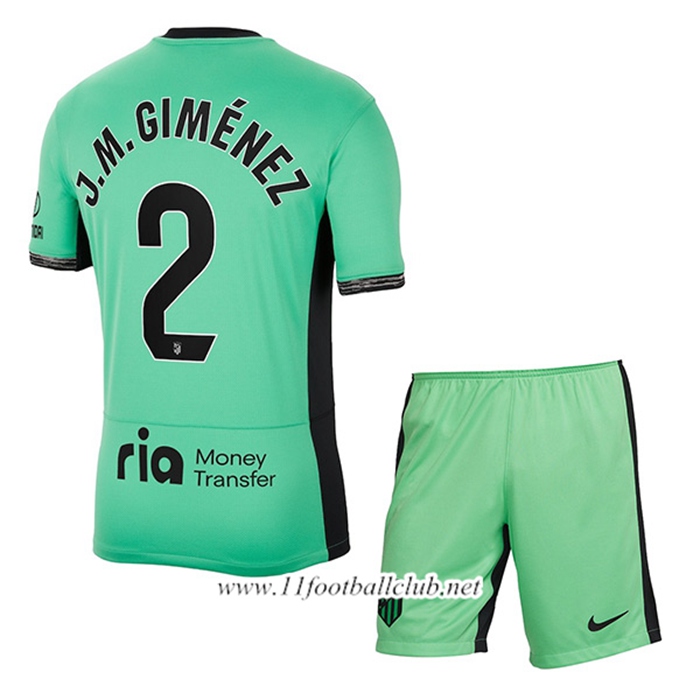 Maillot de Foot Atletico Madrid (J.M. GIMÉNEZ #2) Enfants 2023/2024 Third