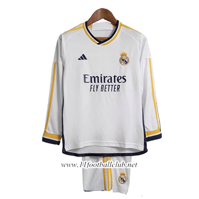 Maillot de Foot Real Madrid Enfant Domicile Manche Longue 2023/2024
