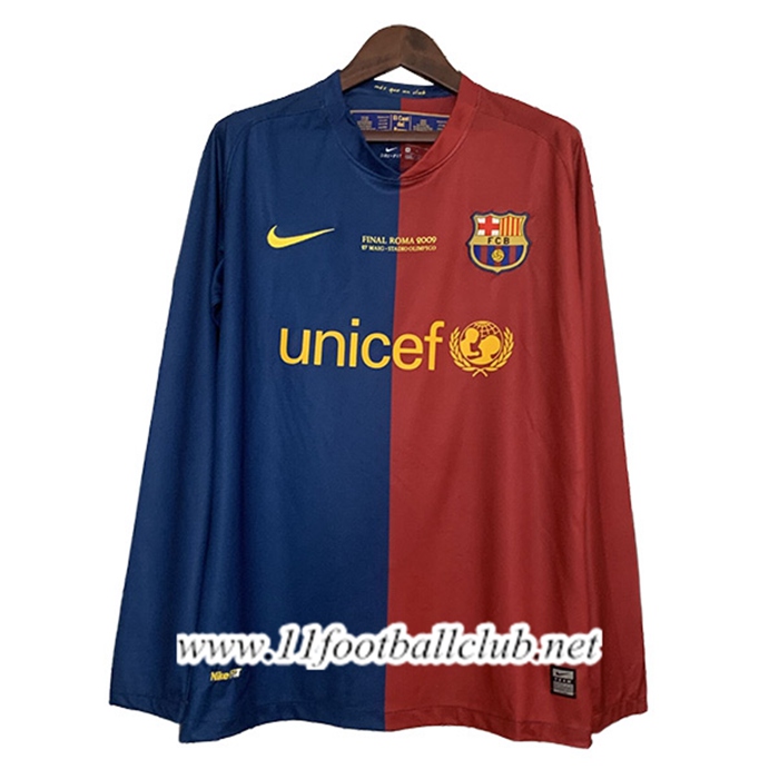 Maillot de Foot FC Barcelone Retro Domicile Manches Longues 2008/2009