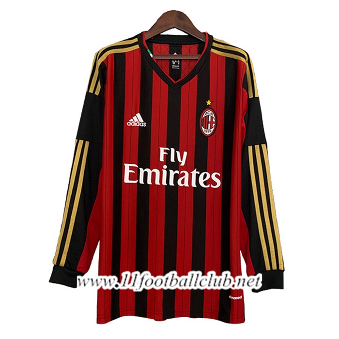 Maillot de Foot Milan AC Retro Domicile Manches Longues 2013/2014