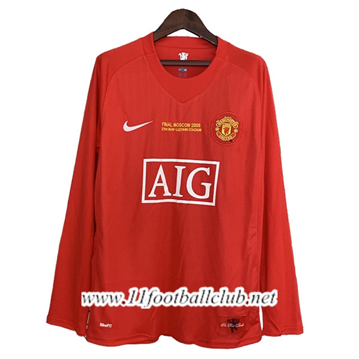 Maillot de Foot Manchester United Retro Domicile Manches Longues 2007/2008