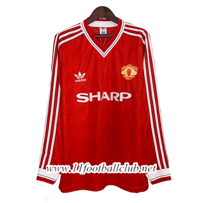 Maillot de Foot Manchester United Retro Domicile Manches Longues 1986/1988
