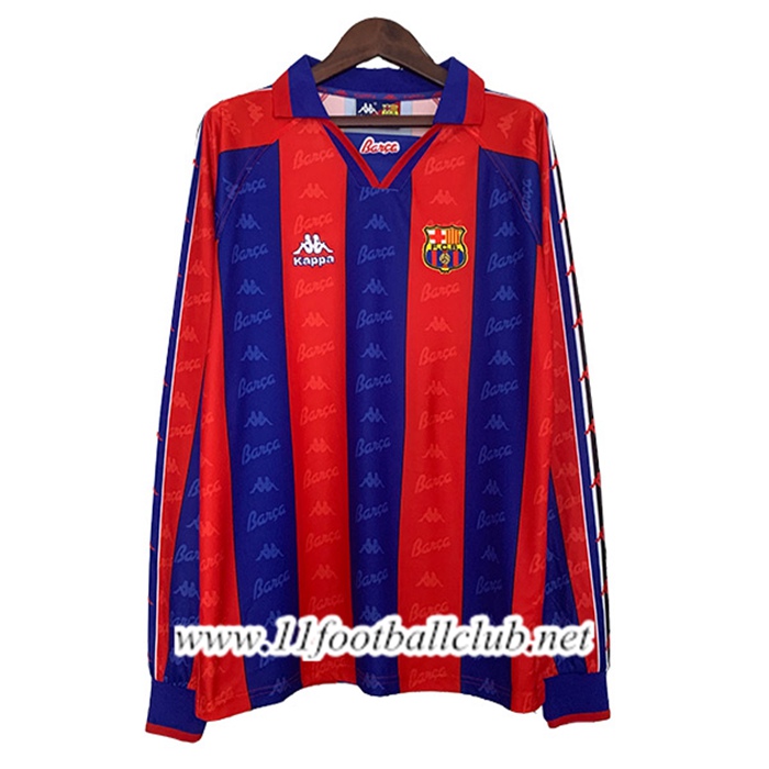 Maillot de Foot FC Barcelone Retro Domicile Manches Longues 1996/1997