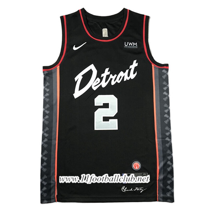 Maillot Detroit Pistons (CUNNINGHAM #2) 2024/25 Noir/Blanc/Orange