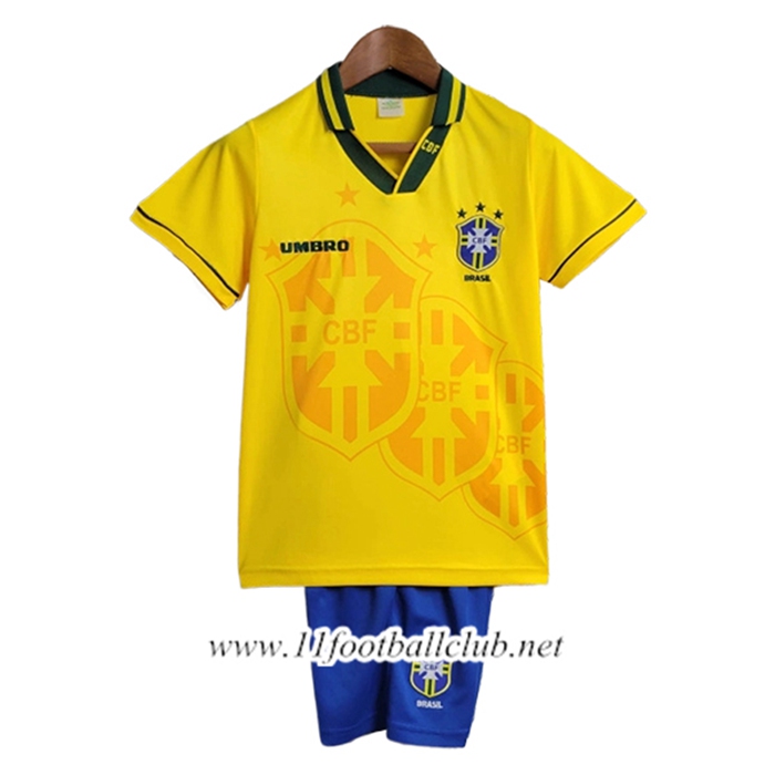 Maillot de Foot Bresil Retro Enfant Domicile 1994