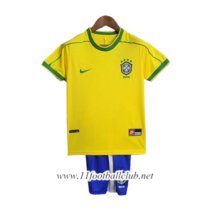 Maillot de Foot Bresil Retro Enfant Domicile 1998