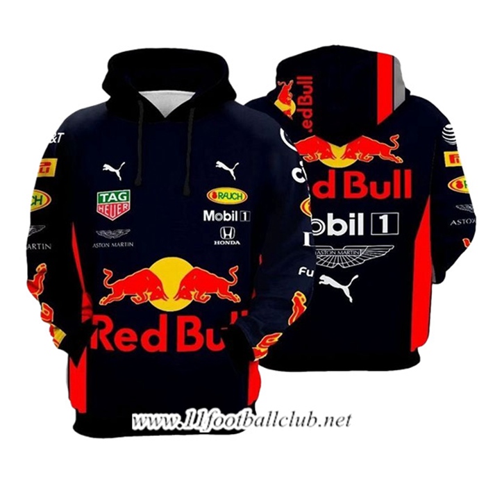 Sweatshirt Capuche F1 RedBull Racing Team Noir/Rouge 2024
