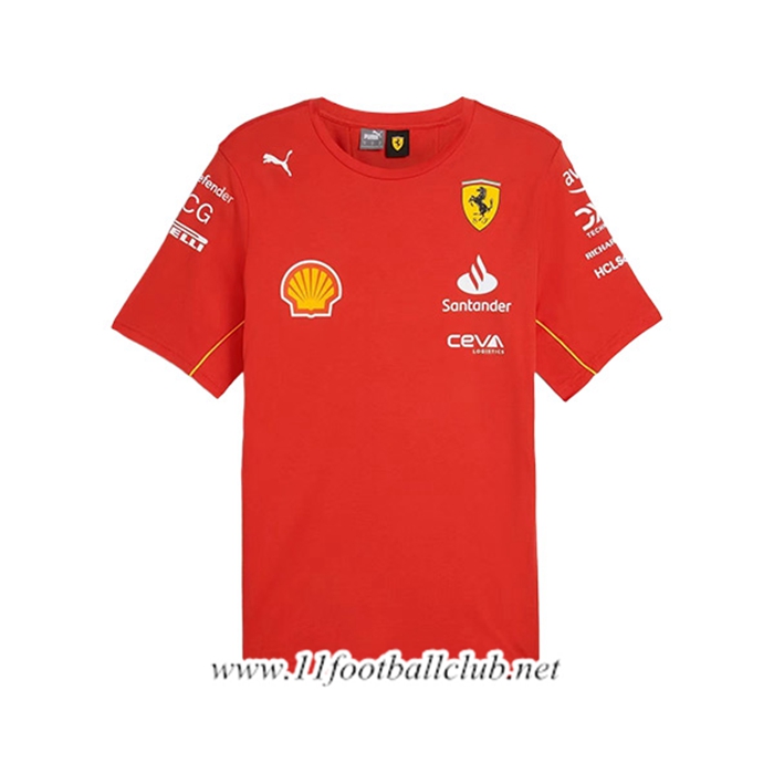 T-Shirt F1 Scuderia Ferrari Team Rouge/Noir/Jaune 2024
