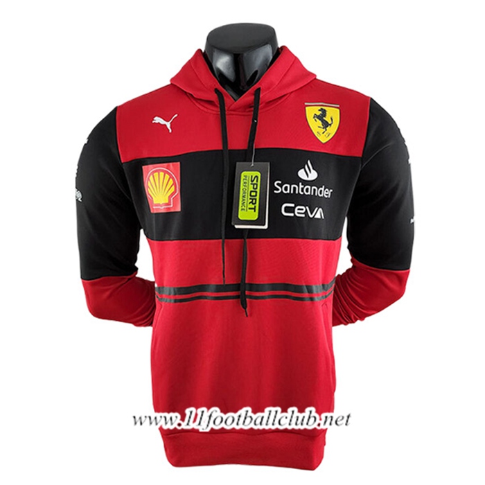 Sweatshirt Capuche F1 Scuderia Ferrari Team Noir/Rouge 2024