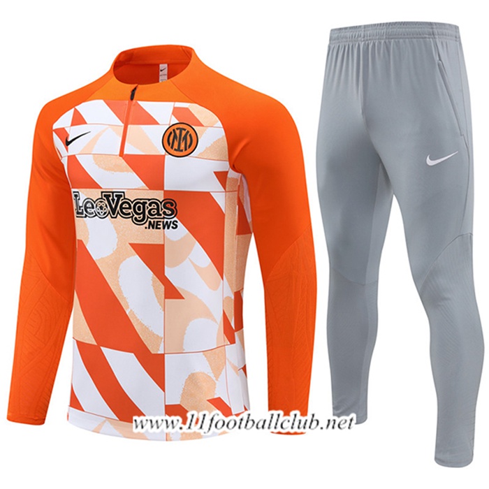 Ensemble Survetement de Foot Inter Milan Orange/Blanc 2024/2025