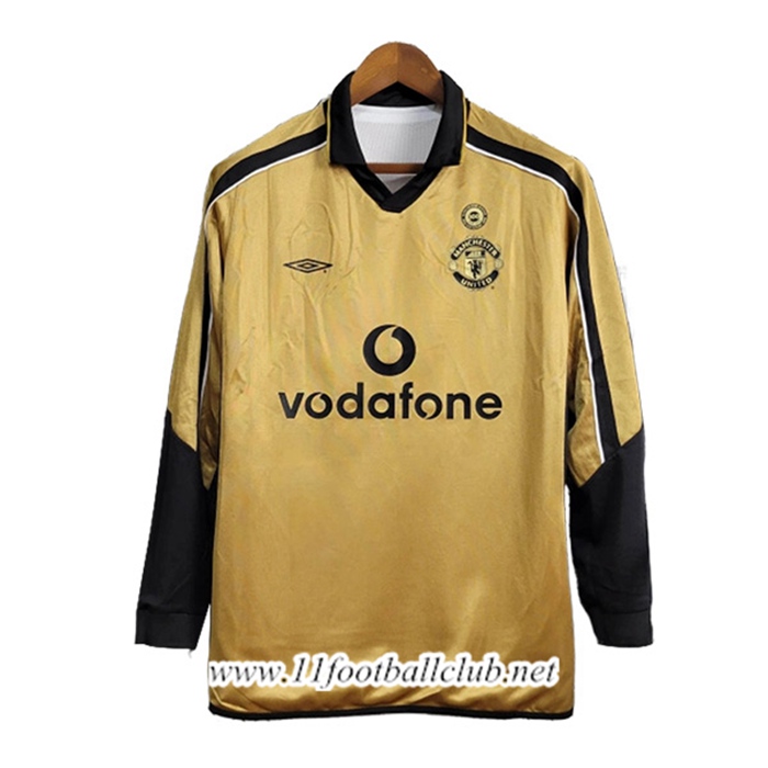 Maillot de Foot Manchester United Retro Third Manches Longues 2001/2002