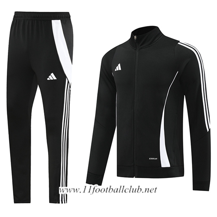 Ensemble Survetement de Foot Veste Foot Adidas Noir/Blanc 2024/2025