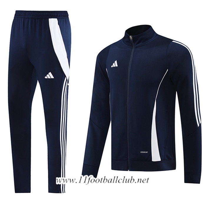 Ensemble Survetement de Foot Veste Foot Adidas Bleu/Blanc 2024/2025