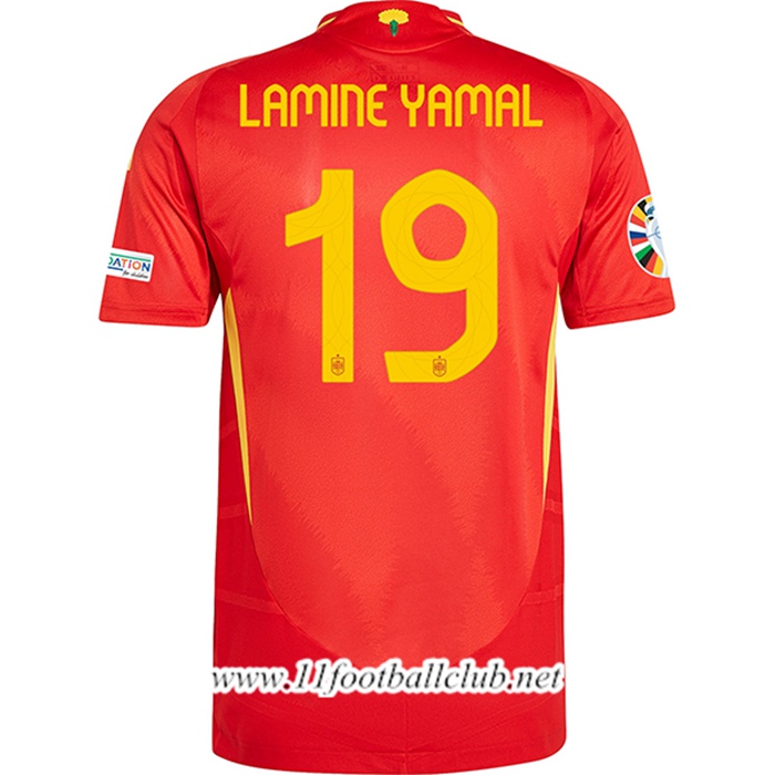 Maillot de Foot Espagne (LAMINE YAMAL #19) UEFA Euro 2024 Domicile