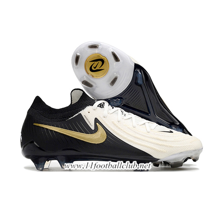 Nike Chaussures de Foot Phantom Luna Elite NU FG Noir/Blanc/Jaune -04