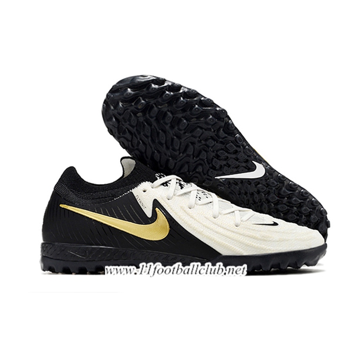 Nike Chaussures de Foot Phantom GX II Elite TF Noir/Blanc/Jaune