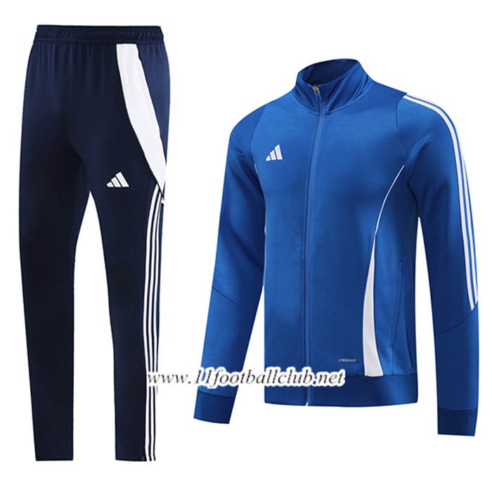 Ensemble Survetement de Foot Veste Foot Adidas Bleu/Blanc 2024/2025
