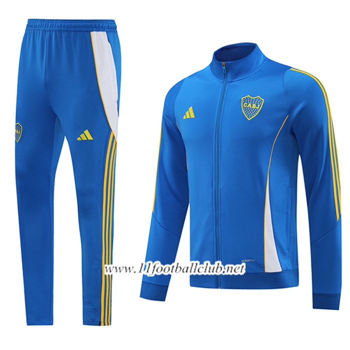 Ensemble Survetement de Foot Veste Foot Adidas Bleu/Blanc/Jaune 2024/2025
