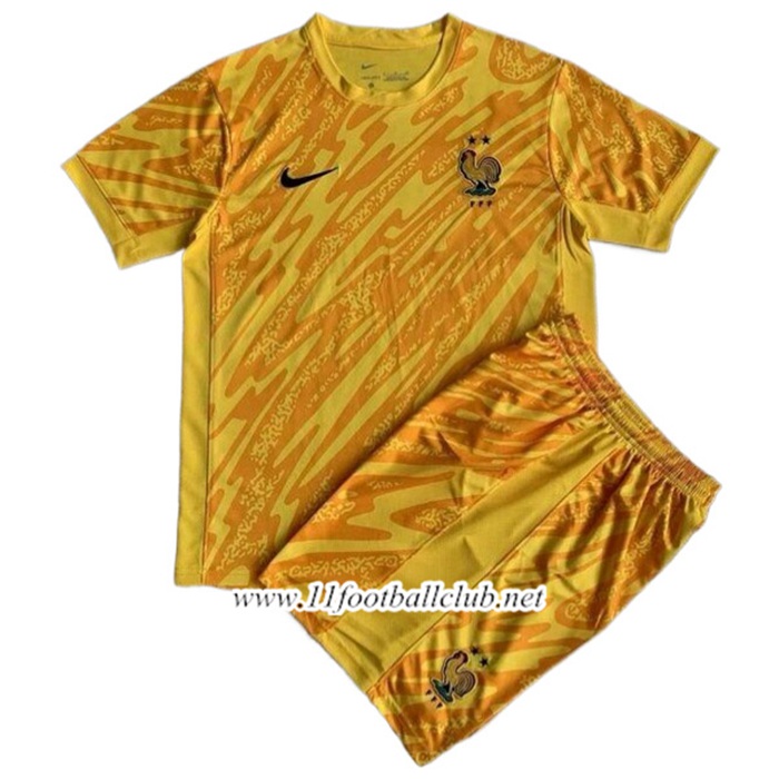 Maillot de Foot France Enfant Gardien de But Jaune 2024/2025