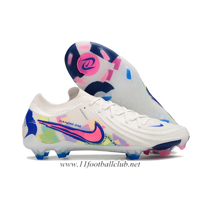Nike Chaussures de Foot Phantom Luna Elite NU FG Blanc/Rose/Bleu -02