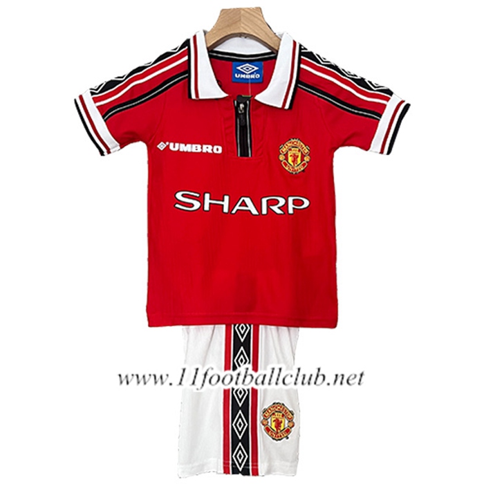 Maillot de Foot Manchester United Retro Enfant Domicile 1998/1999
