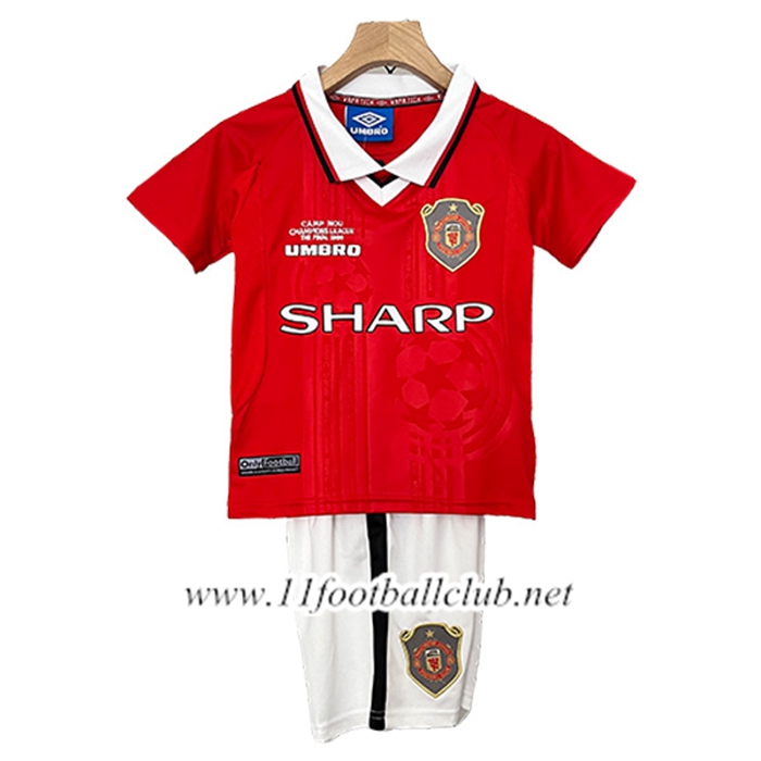 Maillot de Foot Manchester United Retro Enfant Domicile 1999/2000