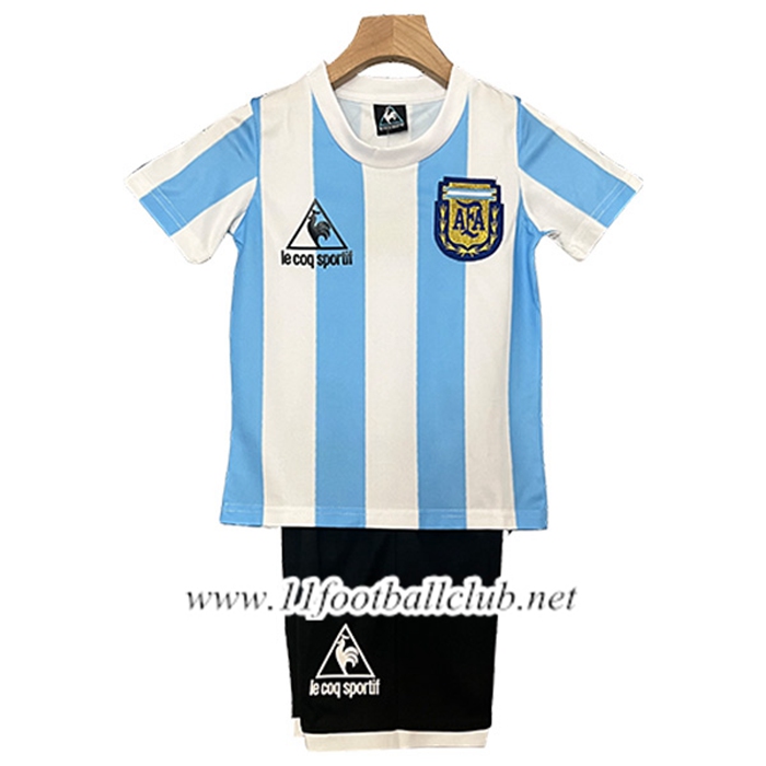 Maillot de Foot Argentine Retro Enfant Domicile 1986