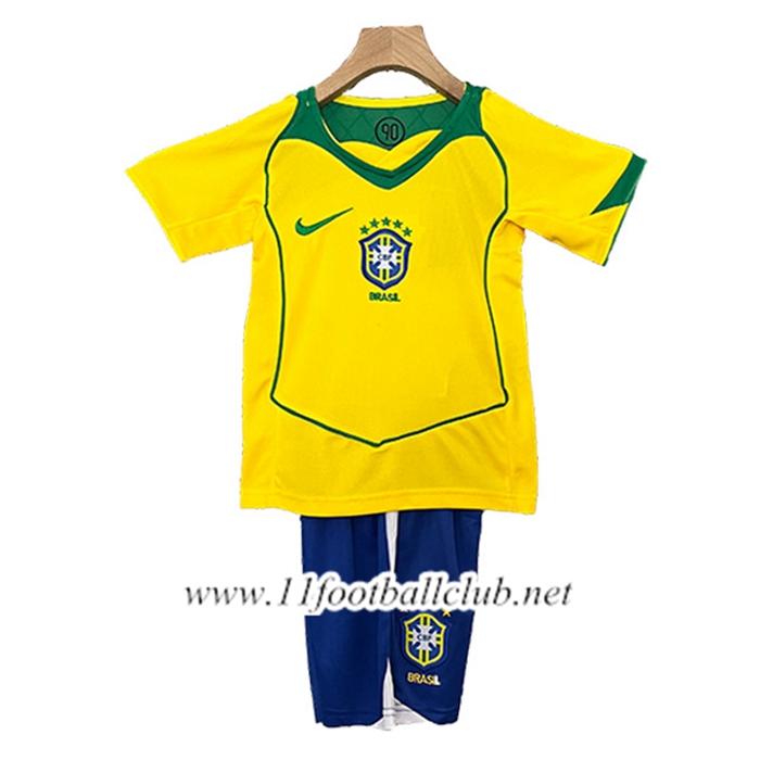 Maillot de Foot Bresil Retro Enfant Domicile 2000
