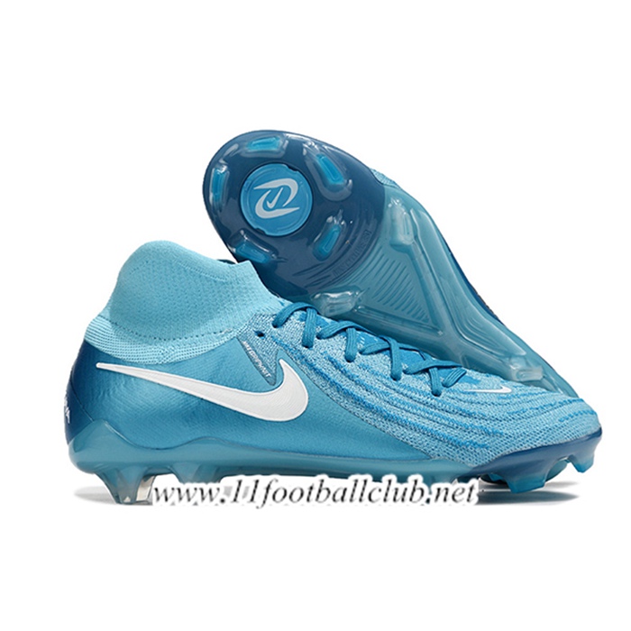 Nike Chaussures de Foot Phantom Luna Elite NU FG Bleu/Blanc