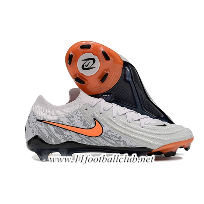 Nike Chaussures de Foot Phantom Luna Elite NU FG Blanc/Orange/Gris