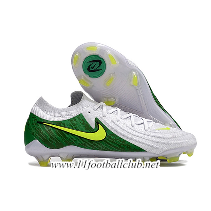 Nike Chaussures de Foot Phantom Luna Elite NU FG Blanc/Vert