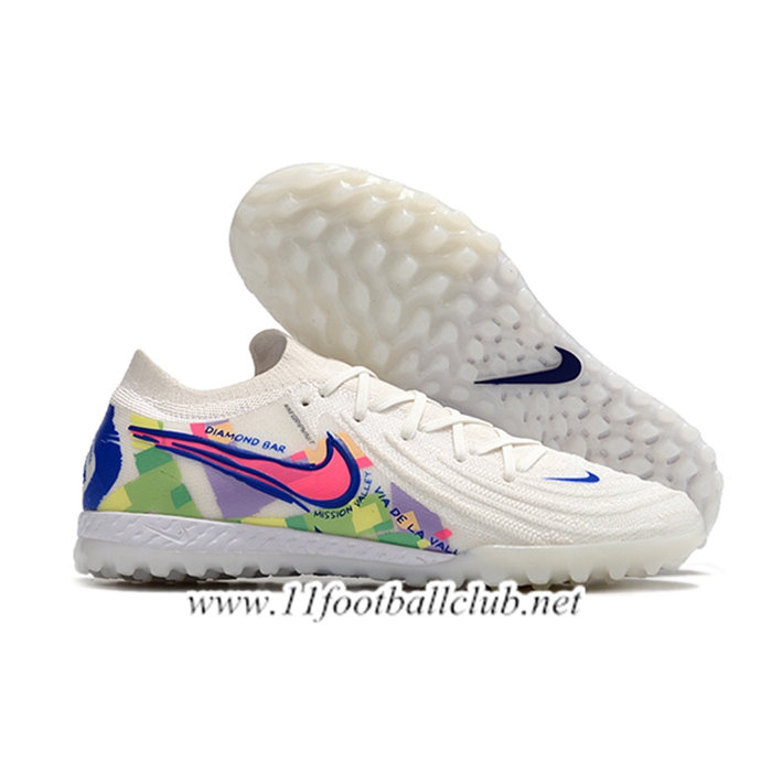 Nike Chaussures de Foot Phantom GX II Elite TF Blanc/Vert/Pourpre
