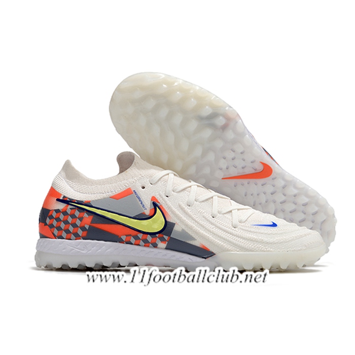 Nike Chaussures de Foot Phantom GX II Elite TF Blanc/Gris/Orange