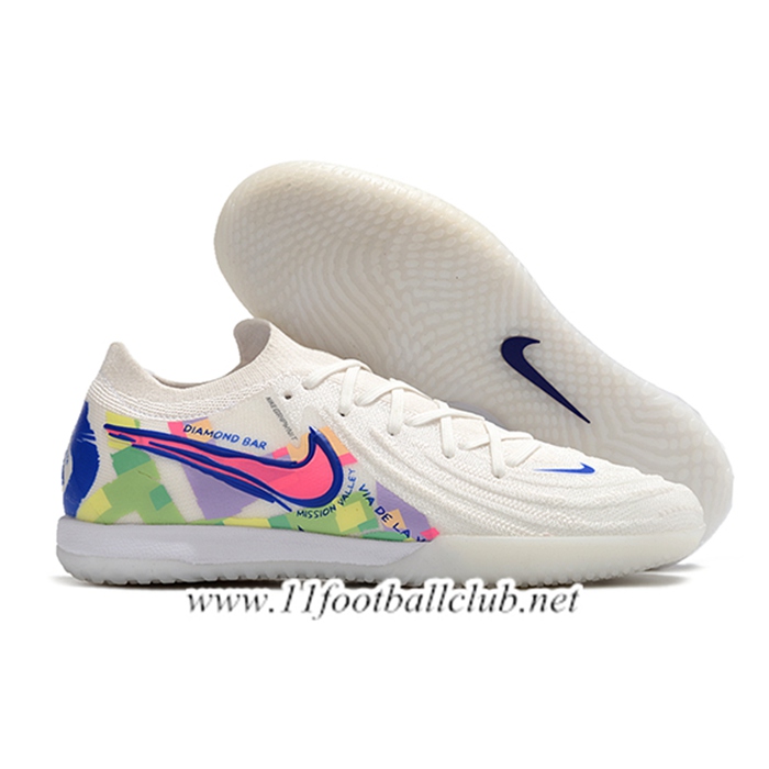 Nike Chaussures de Foot Phantom GX II Elite IC Blanc/Vert/Pourpre