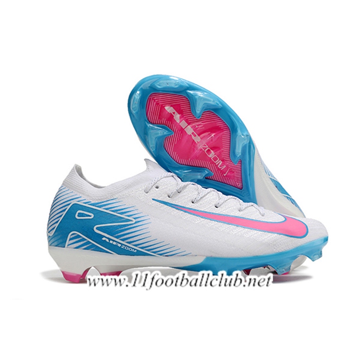 Nike Chaussures de Foot AIR Zoom Mercurial Vapor 16 Elite XXV FG Blanc/Bleu/Rose