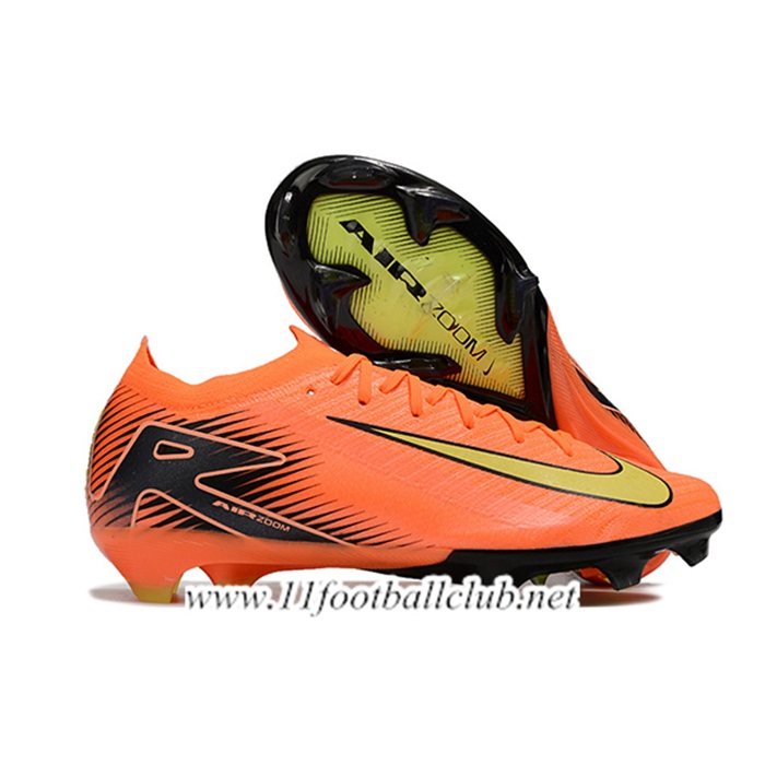 Nike Chaussures de Foot AIR Zoom Mercurial Vapor 16 Elite XXV FG Orange/Noir/Jaune