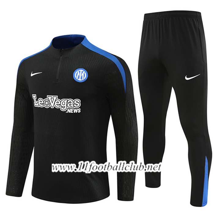 Ensemble Survetement de Foot Inter Milan Noir/Bleu 2024/2025