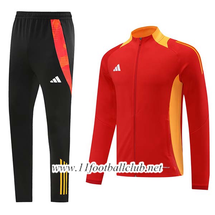Ensemble Veste Survetement de Foot Adidas Rouge/Orange 2024/2025