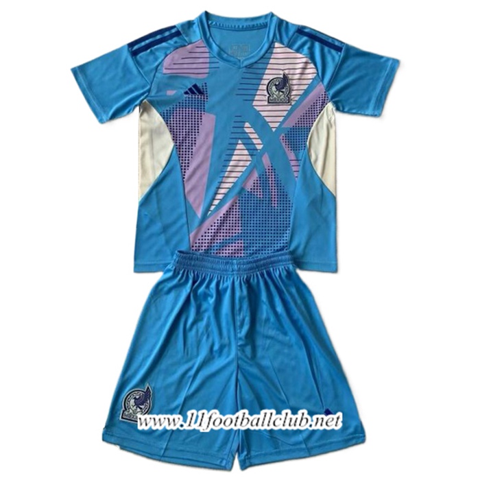 Maillot de Foot Mexique Enfant Gardien de But Bleu 2024/2025
