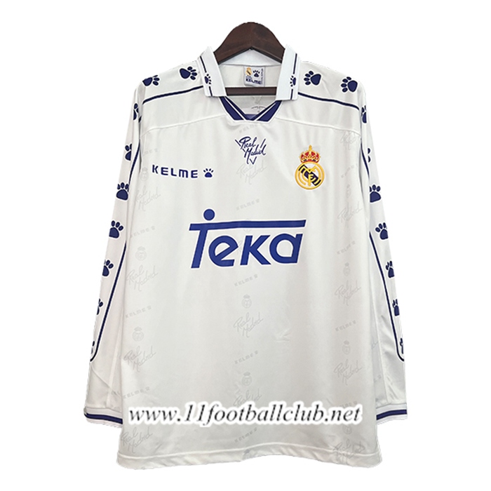 Maillot de Foot Real Madrid Retro Domicile Manches Longues 1994/1996