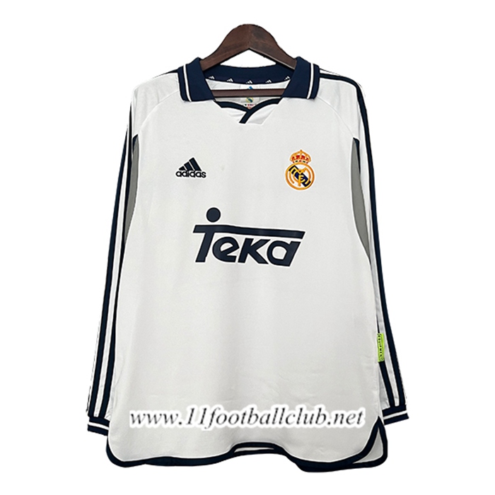 Maillot de Foot Real Madrid Retro Domicile Manches Longues 2000/2001